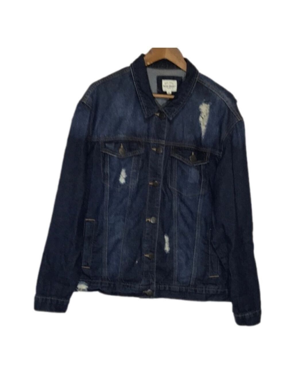 Wax Distressed Denim Jacket Size 1XL